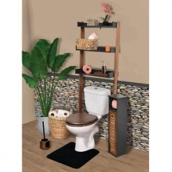 Evideco Elements 23.6 in. W x 65.5 in. H 8.5 in. D Space Saver Cabinet in Acacia Wood Grey -Toilet Storage Shop acacia wood grey evideco over the toilet storage 9904671 4f 1000