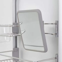 Artika Adjustable Over-The-Shower Head/Door Caddy with Mirror in Aluminum and Stainless Steel -Toilet Storage Shop aluminum and stainless steel artika shower caddies cadg2 hd2 1d 1000
