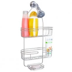 Home Basics Element Shower Caddy in Satin Nickel