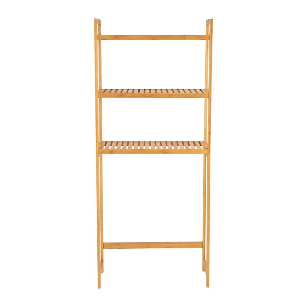 OIA 10 in. x 28 in. x 66.5 in. Over the Toilet Bamboo Space Saver Shelf 4 OIA 10 in. x 28 in. x 66.5 in. Over the Toilet Bamboo Space Saver Shelf - Image 2