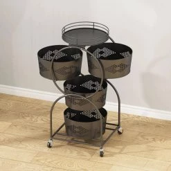 Aurora Decor AMA 16 in. W x 16 in. H x 34 in. D black Over-the-Toilet Storage Removable Rack Shelf Bathroom Kitchen Storage Wheels -Toilet Storage Shop black aurora decor over the toilet storage bsychd2b03b 1f 1000