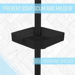 Bath Bliss 4 Tier Tension Corner Shower Organizer Caddy in Matte Black 9 Bath Bliss 4 Tier Tension Corner Shower Organizer Caddy in Matte Black -Toilet Storage Shop black bath bliss shower caddies 10000 matteblack 4f 1000