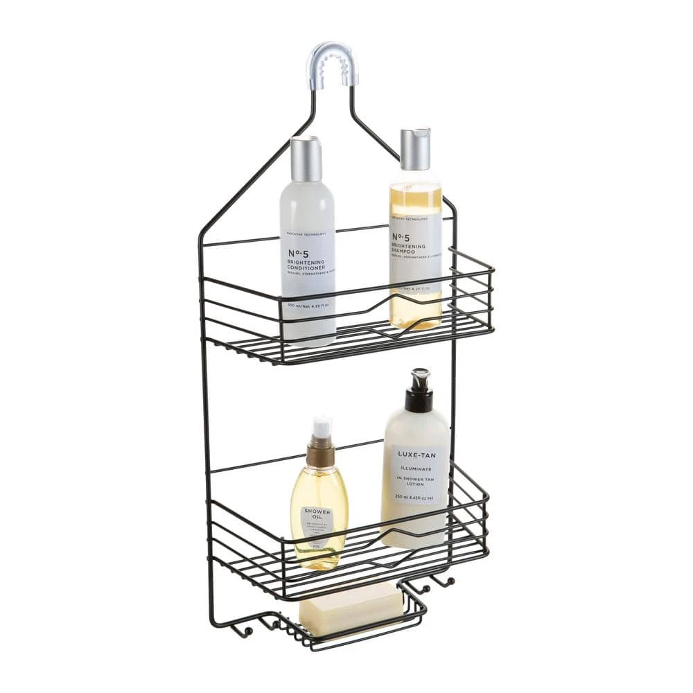 Bath Bliss 2 Tier Aztec Shower Caddy in Matte Black 4 Bath Bliss 2 Tier Aztec Shower Caddy in Matte Black - Image 2