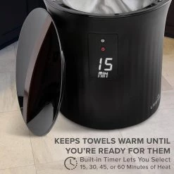 LIVEFINE Hot Towel Warmer for Spa with LED Display -Toilet Storage Shop black livefine towel warmers lfhttwl02bk 44 1000