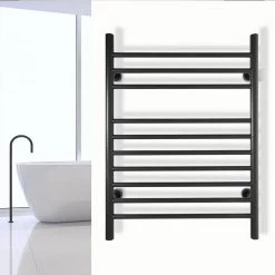 WarmlyYours Infinity 10-Bars Plug-In and Hardwire 120-Volt 32 in. Towel Warmer in Black Matte Stainless Steel -Toilet Storage Shop black matte warmlyyours towel warmers tw f10ks hp c3 1000