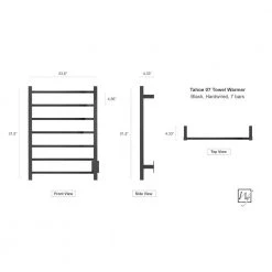 WarmlyYours Elevate Tahoe 7-Bar Hardwire Electric Towel Warmer in Black Matte Finish -Toilet Storage Shop black matte warmlyyours towel warmers tws2 tah07kh 40 1000