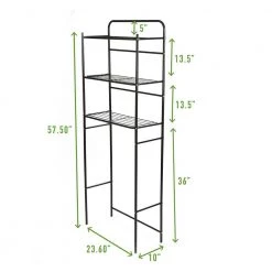 Mind Reader 23.6 in. W x 57.50 in. H x 10 in. D Black Over-the-Toilet Storage -Toilet Storage Shop black mind reader over the toilet storage 3toilr blk 4f 1000