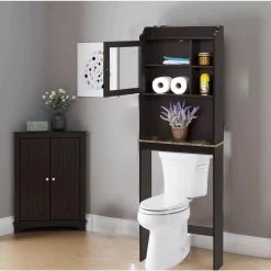 Unbranded 23.25 in. W x 69 in. H x 7.25 in. D Black Over-the-Toilet Storage Cabinet 10 Unbranded 23.25 in. W x 69 in. H x 7.25 in. D Black Over-the-Toilet Storage Cabinet -Toilet Storage Shop black over the toilet storage cuu0914888 4f 1000