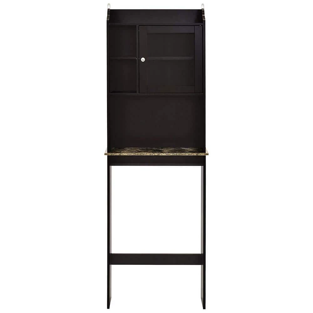 Unbranded 23.25 in. W x 69 in. H x 7.25 in. D Black Over-the-Toilet Storage with Multiple Adjustable Shelves 3 Unbranded 23.25 in. W x 69 in. H x 7.25 in. D Black Over-the-Toilet Storage with Multiple Adjustable Shelves