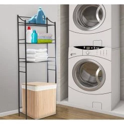 Sorbus 23.75 in. W x 66 in. H x 9.87 in. D Black Over-the-Toilet Storage Metal -Toilet Storage Shop black sorbus over the toilet storage bat ovt 4f 1000