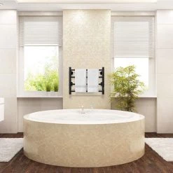 Unbranded 4-Bar Wall Mounted for Bathroom Plug-in or Hardwired Towel Warmer Stainless Steel with Timer in Black -Toilet Storage Shop black towel warmers ec twb 3292 1f 1000