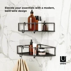 Umbra Cubiko Corner Bin in Black (Set of 2) -Toilet Storage Shop black umbra shower caddies 1018616 040 4f 1000