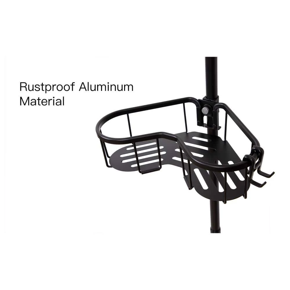 Utopia Alley Flat Shelf Rustproof Corner Shower Caddy 4 Adjustable Shelves in Black 8 Utopia Alley Flat Shelf Rustproof Corner Shower Caddy 4 Adjustable Shelves in Black - Image 6