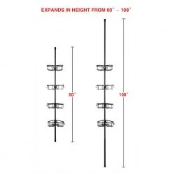 Utopia Alley Flat Shelf Rustproof Corner Shower Caddy 4 Adjustable Shelves in Black 19 Utopia Alley Flat Shelf Rustproof Corner Shower Caddy 4 Adjustable Shelves in Black -Toilet Storage Shop black utopia alley shower caddies pc13 76 1000