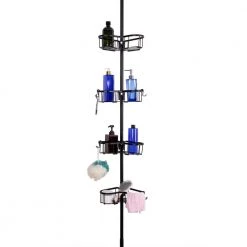Utopia Alley Flat Shelf Rustproof Corner Shower Caddy 4 Adjustable Shelves in Black 14 Utopia Alley Flat Shelf Rustproof Corner Shower Caddy 4 Adjustable Shelves in Black -Toilet Storage Shop black utopia alley shower caddies pc13 c3 1000