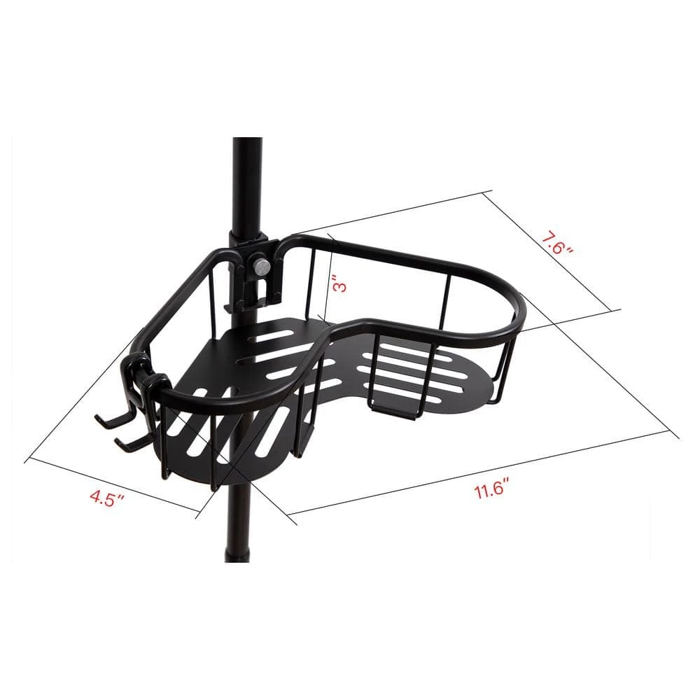 Utopia Alley Flat Shelf Rustproof Corner Shower Caddy 4 Adjustable Shelves in Black 10 Utopia Alley Flat Shelf Rustproof Corner Shower Caddy 4 Adjustable Shelves in Black - Image 8