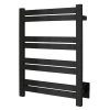 WarmlyYours Classic Maple 8-Bar Electric Hardwired Towel Warmer in Matte Black 2 WarmlyYours Classic Maple 8-Bar Electric Hardwired Towel Warmer in Matte Black -Toilet Storage Shop black warmlyyours towel warmers tws6 mpl08kh 64 1000