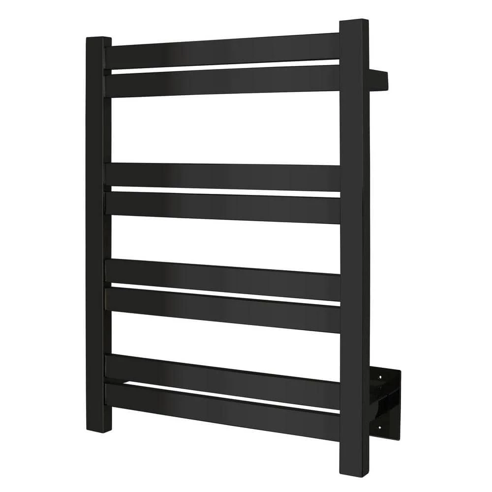 WarmlyYours Classic Maple 8-Bar Electric Hardwired Towel Warmer in Matte Black 3 WarmlyYours Classic Maple 8-Bar Electric Hardwired Towel Warmer in Matte Black