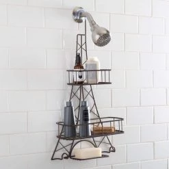 Elle Decor Ville Des Lumieres Collection Eiffel Tower Shower Caddy -Toilet Storage Shop bronze elle decor shower caddies el 44017 orb 1f 1000