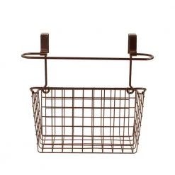 Spectrum Grid Over the Cabinet Towel Bar and Medium Basket in Bronze -Toilet Storage Shop bronze shower caddies 48524 4f 1000
