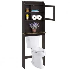 Cadeninc 7.50 in. W x 68.10 in. H x 23.22 in. D Brown CARB P2 MDF Over-the-Toilet Storage in Brown -Toilet Storage Shop brown cadeninc over the toilet storage zh jmw4888 31 1000