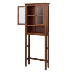 Glitzhome 26 in. W x 68.25 in. H x 9.25 in. D Brown Over-the-Toilet Storage -Toilet Storage Shop brown glitzhome over the toilet storage gh1517002245 4f 1000
