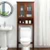 Glitzhome 26 in. W x 68.25 in. H x 9.25 in. D Brown Over-the-Toilet Storage