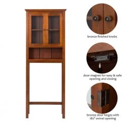 Glitzhome 26 in. W x 68.25 in. H x 9.25 in. D Brown Over-the-Toilet Storage -Toilet Storage Shop brown glitzhome over the toilet storage gh1517002245 d4 1000