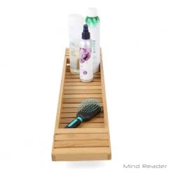 Mind Reader Freestanding Bathtub Caddy Tray in Bamboo -Toilet Storage Shop brown mind reader shower caddies bathcad brn 1f 1000