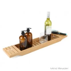Mind Reader Freestanding Bathtub Caddy Tray in Bamboo