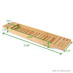 Mind Reader Freestanding Bathtub Caddy Tray in Bamboo -Toilet Storage Shop brown mind reader shower caddies bathcad brn 76 1000