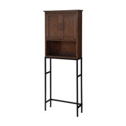 Home Decorators Collection Alster 25 in. W x 65 in. H x 8 in. D Over-the-Toilet Storage in Brown Oak -Toilet Storage Shop brown oak home decorators collection over the toilet storage tj 0401s6525br 4f 1000