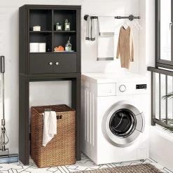 Gymax 24 in. W x 65 in. H x 8 in. D Brown Over-the-Toilet Storage Rack 2-Door Bathroom Space Saver Adjustable Shelf 15 Gymax 24 in. W x 65 in. H x 8 in. D Brown Over-the-Toilet Storage Rack 2-Door Bathroom Space Saver Adjustable Shelf -Toilet Storage Shop brown over the toilet storage gym09667 1f 1000