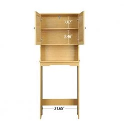 Cadeninc 23.62 in. W x 62.21 in. H x 8.98 in. D Brown Bamboo Over-the-Toilet Storage -Toilet Storage Shop brown over the toilet storage spk lqw1 4049 1f 1000