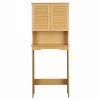 Cadeninc 23.62 in. W x 62.21 in. H x 8.98 in. D Brown Bamboo Over-the-Toilet Storage