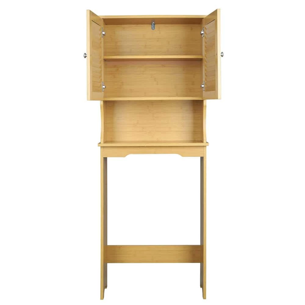 Unbranded Claudie 23.62 in. W x 62.40 in. H x 9.06 in. D Brown MDF Over-the-Toilet Storage in Brown 4 Unbranded Claudie 23.62 in. W x 62.40 in. H x 9.06 in. D Brown MDF Over-the-Toilet Storage in Brown - Image 2