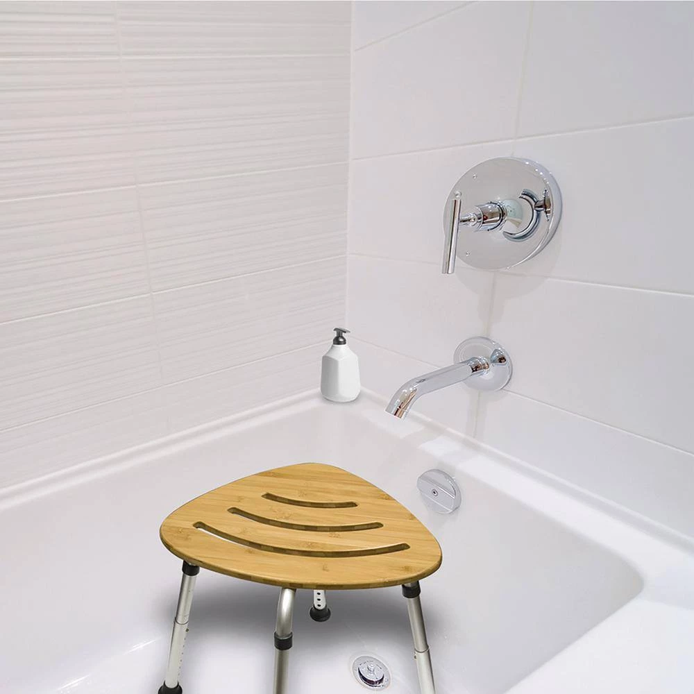 BIOS 19.3 in. W x 14 in. D Bamboo Adjustable Bath Stool Tub Seat 5 BIOS 19.3 in. W x 14 in. D Bamboo Adjustable Bath Stool Tub Seat - Image 3