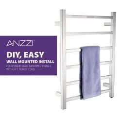 ANZZI Charles Series 6-Bar Stainless Steel Wall Mounted Electric Towel Warmer Rack in Brushed Nickel -Toilet Storage Shop brushed nickel anzzi towel warmers tw az014bn 77 1000