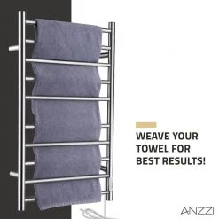 ANZZI Crete 10-Bar Stainless Steel Wall Mounted Towel Warmer Rack with Polished Chrome Finish 16 ANZZI Crete 10-Bar Stainless Steel Wall Mounted Towel Warmer Rack with Polished Chrome Finish -Toilet Storage Shop brushed nickel anzzi towel warmers tw wm104ch fa 1000