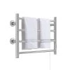 Unbranded 4 Bars Wall Mounted Heated Towel Racks with Timer Brushed Silver -Toilet Storage Shop brushed silver towel warmers cuutmy sliv 64 1000