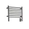 Amba Jeeves H-Straight 7-Bar Hardwired Electric Towel Warmer in Brushed Stainless Steel