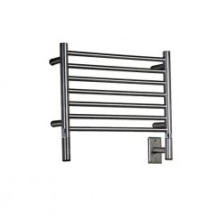 Amba Jeeves H-Straight 7-Bar Hardwired Electric Towel Warmer in Brushed Stainless Steel