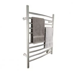 Amba Radiant Curved 10-Bar Hardwired Electric Towel Warmer in Brushed Stainless Steel -Toilet Storage Shop brushed stainless steel amba towel warmers rwh cb 40 1000