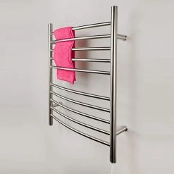 Amba Radiant Curved 10-Bar Plug-In Electric Towel Warmer in Brushed Stainless Steel -Toilet Storage Shop brushed stainless steel amba towel warmers rwp cb 40 1000