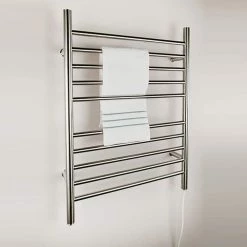 Amba Radiant Straight 10-Bar Plug-In Electric Towel Warmer in Brushed Stainless Steel -Toilet Storage Shop brushed stainless steel amba towel warmers rwp sb 40 1000