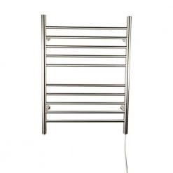 Amba Radiant Straight 10-Bar Plug-In Electric Towel Warmer in Brushed Stainless Steel