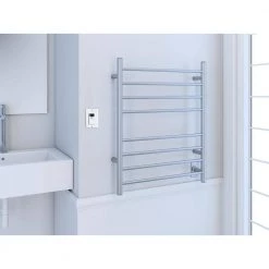 Ancona Prestige Dual 8-Bar Hardwired and Plug-in Towel Warmer in Brushed Stainless Steel with Timer -Toilet Storage Shop brushed stainless steel ancona towel warmers an 5322t a0 1000