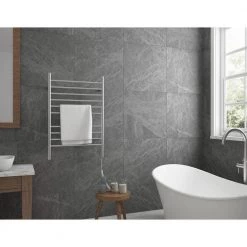 Ancona Argenta 10-Bar Electric Wall Mount Plug-In and Hardwire Towel Warmer with Integrated Timer in Brushed Stainless Steel -Toilet Storage Shop brushed stainless steel ancona towel warmers an 5328 66 1000