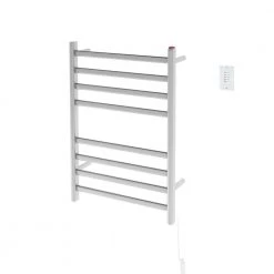 Ancona Prima Dual Extended 8-Bar Hardwired and Plug-In Electric Towel Warmer in Brushed Stainless Steel with Countdown Timer -Toilet Storage Shop brushed stainless steel ancona towel warmers an 5430 twcd01 40 1000