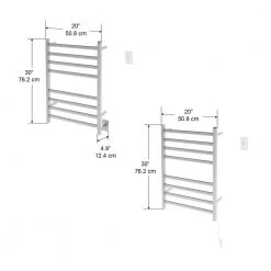 Ancona Prima Dual Extended 8-Bar Hardwired and Plug-In Electric Towel Warmer in Brushed Stainless Steel with Countdown Timer -Toilet Storage Shop brushed stainless steel ancona towel warmers an 5430 twcd01 a0 1000